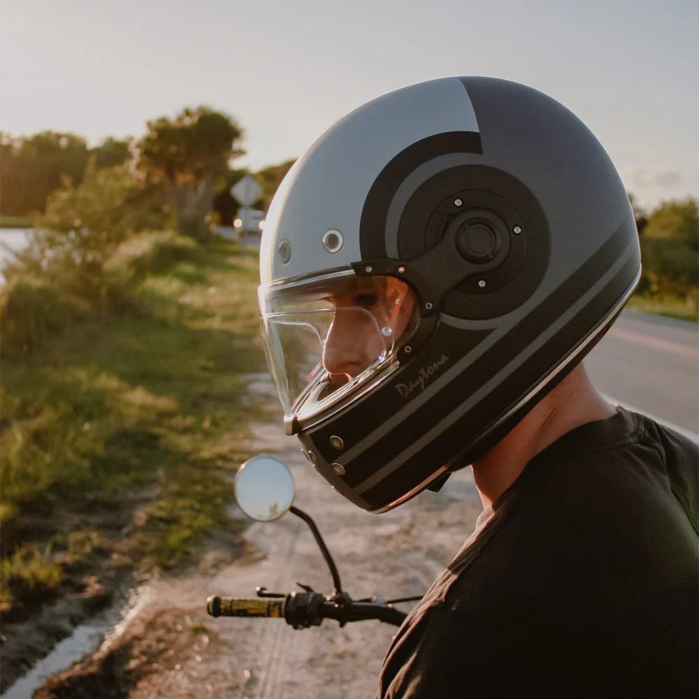 DOT Daytona Retro Full Face Motorcycle Helmet: Vintage Style for Men, Women, & Youth - W/ Racer - Image 8
