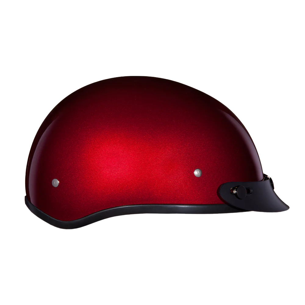 DOT Approved Daytona Skull Cap Half Shell Motorcycle Helmet - Beanie Style for Motorcycles, Cruisers, Scooters, and Mopeds - Black Cherry - Image 4