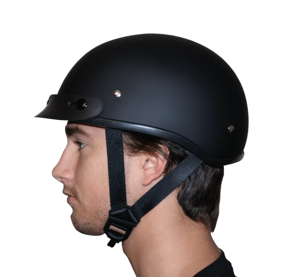 DOT Approved Daytona Skull Cap Half Shell Motorcycle Helmet - Beanie Style for Motorcycles, Cruisers, Scooters, and Mopeds - Dull Black - Image 8