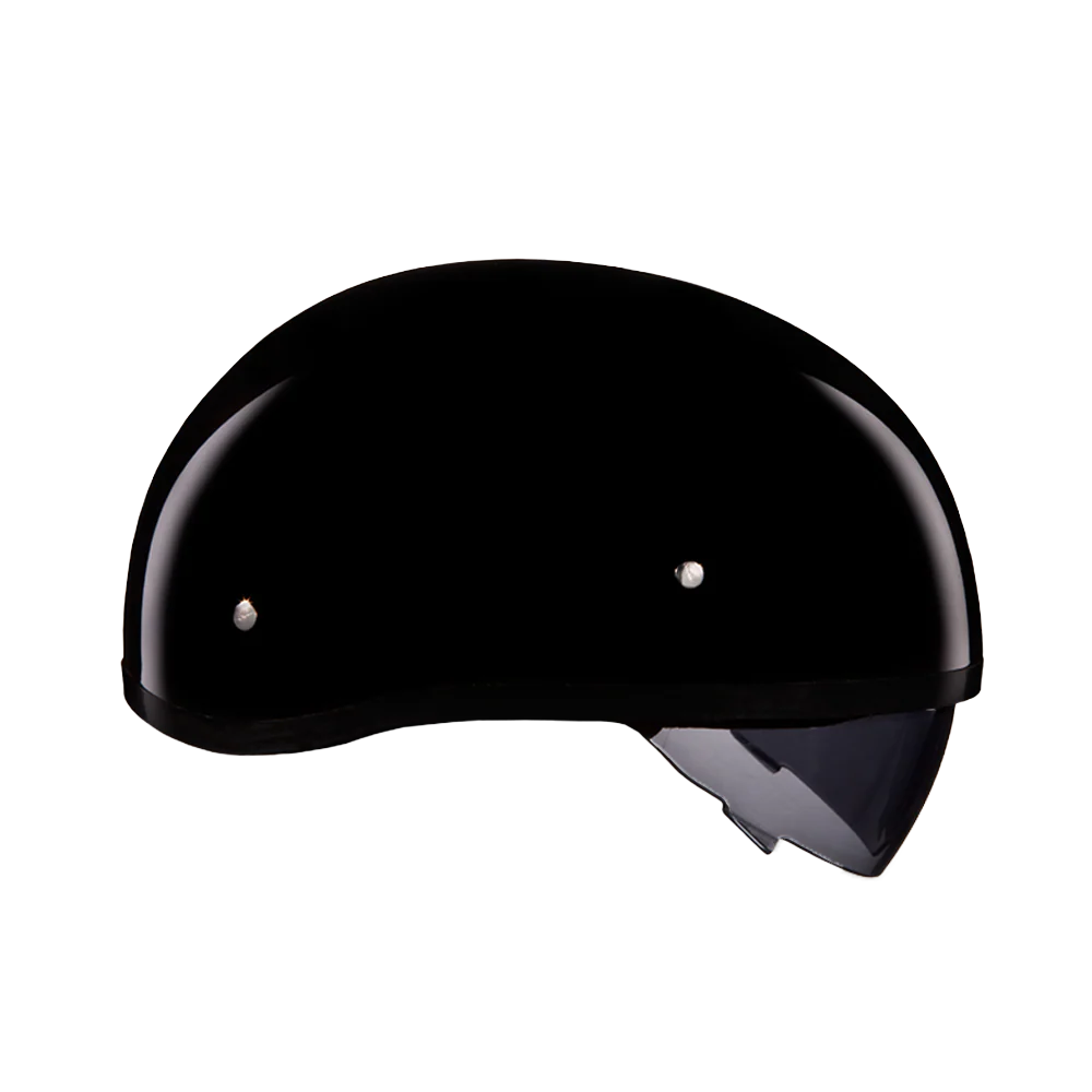 D.O.T. Daytona Skull Cap W/ Inner Shield- Hi-Gloss Black - Image 4