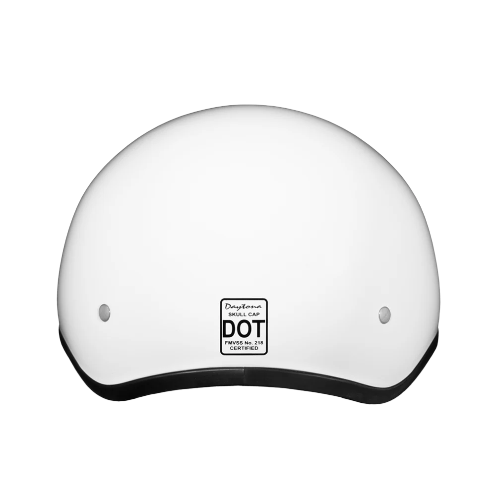 DOT Approved Daytona Skull Cap Half Shell Motorcycle Helmet - Beanie Style for Motorcycles, Cruisers, Scooters, and Mopeds W/O Visor- Hi-Gloss White - Image 3